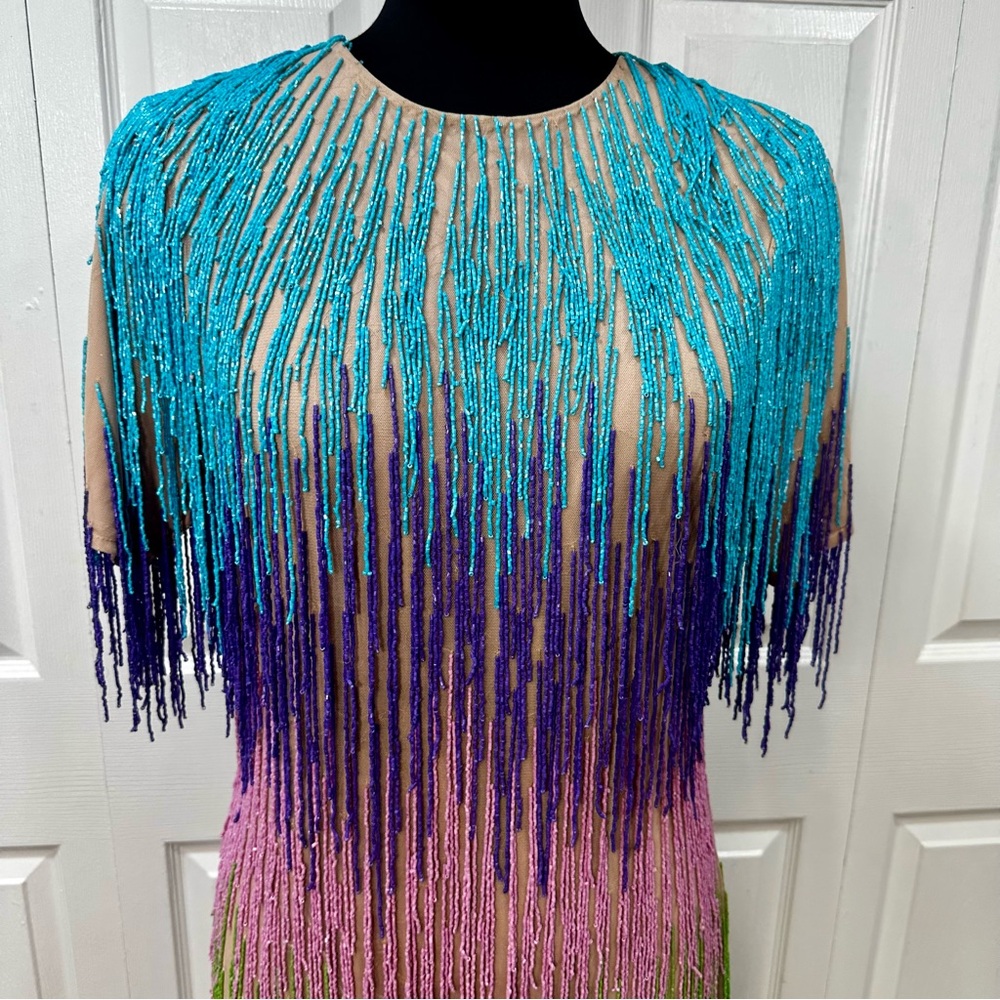 Nasty Gal Rainbow Tassel Fringe Shift Dress - Picture 5 of 11
